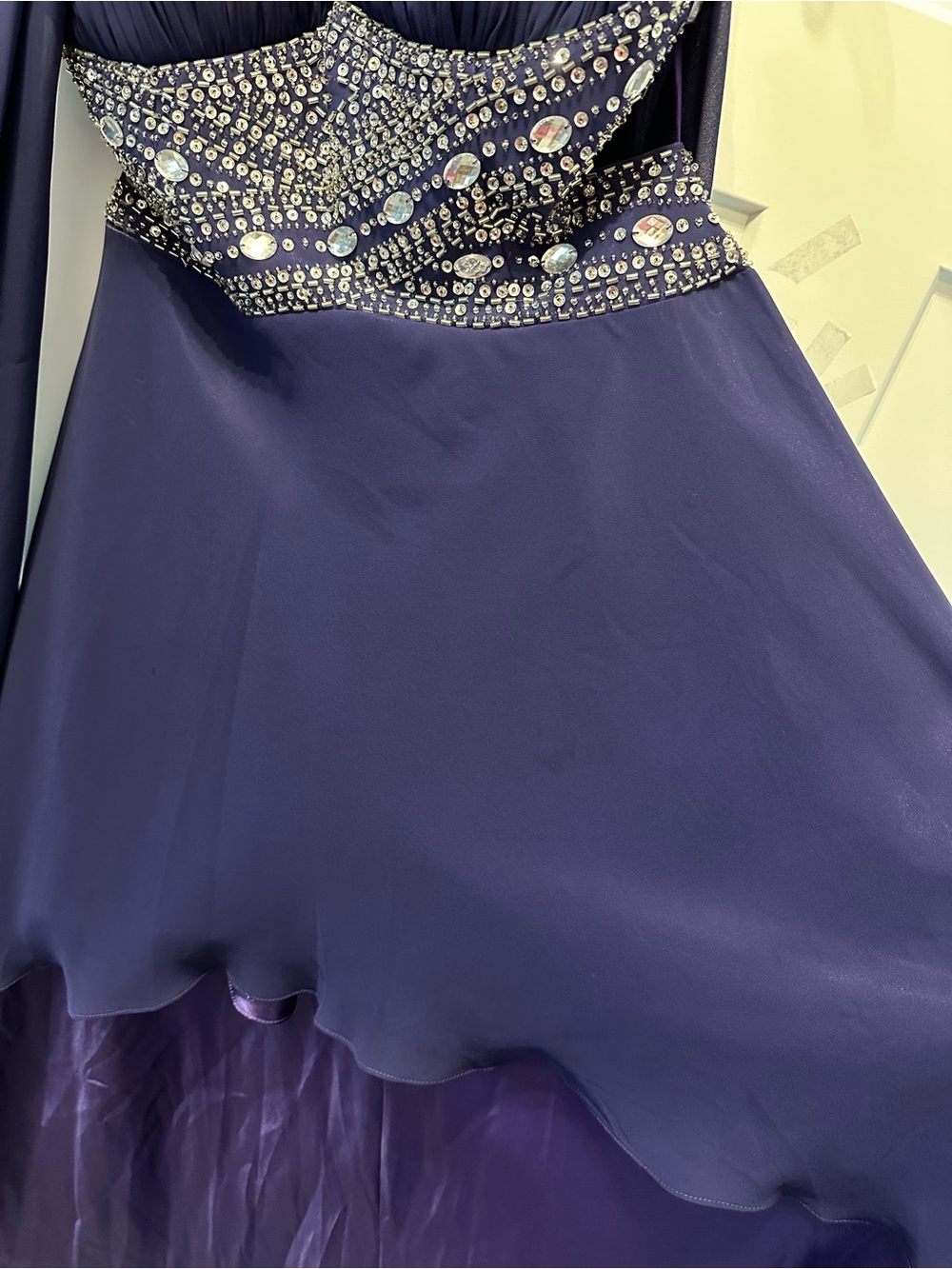 Fiesta Purple High-Low Formal Prom Event Dress with Beaded Waist size M - Picture 16 of 16